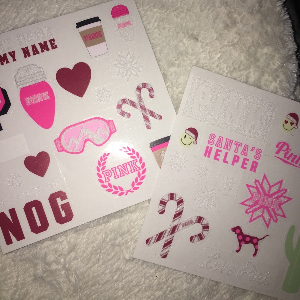 vs pink stickers